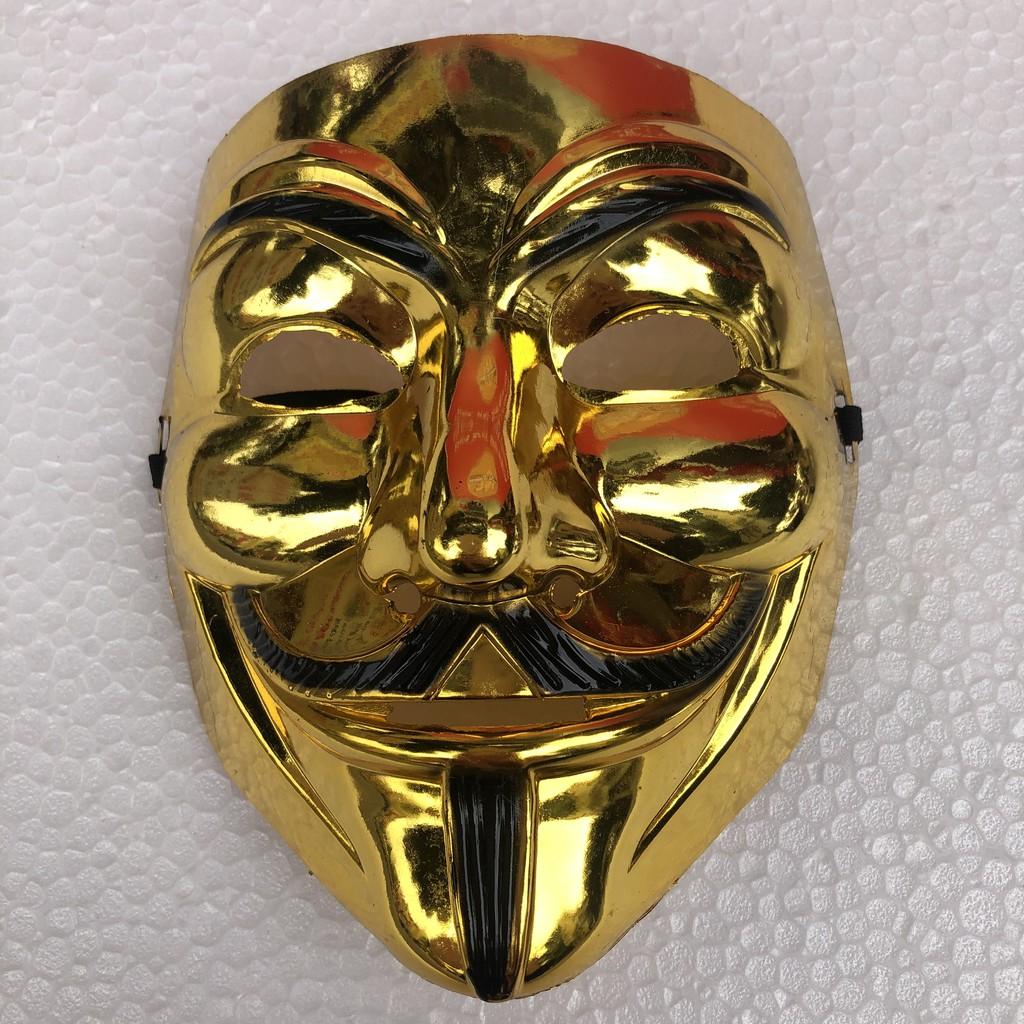 Mặt nạ Hacker mặt nạ Anonymous hàng đẹp loại 1 vàng - bạc hóa trang Trung thu ,Halloween