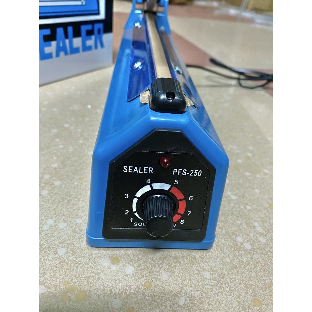 Máy hàn miệng túi nilon túi zip dập tay PFS 200 300 400 để bảo quản thực phẩm, bọc sản phẩm bán hàng, cắt màng co