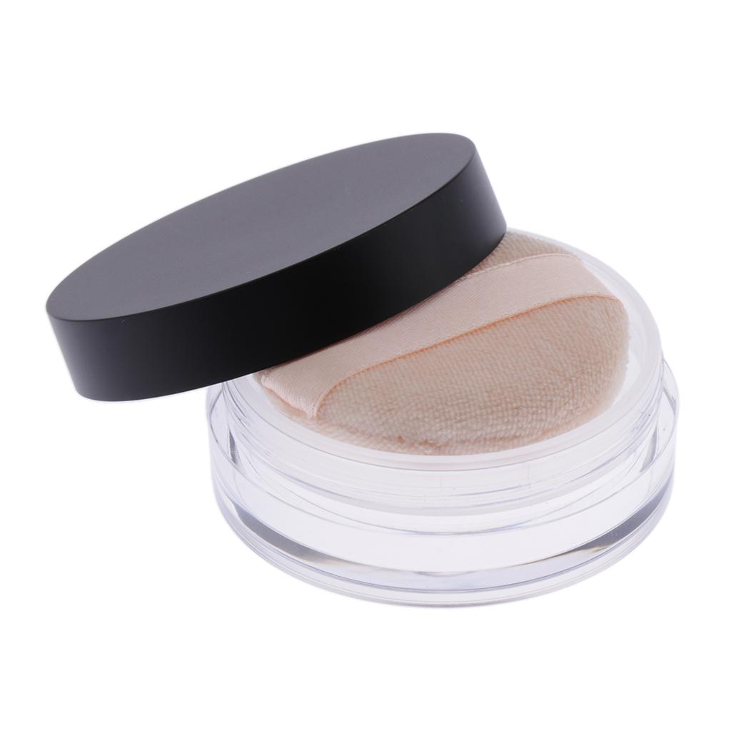 Empty Powder Puff Case Holder Loose Powder Container Face Powder Blusher Box Makeup Cosmetic Jars & Soft Sponge Puff
