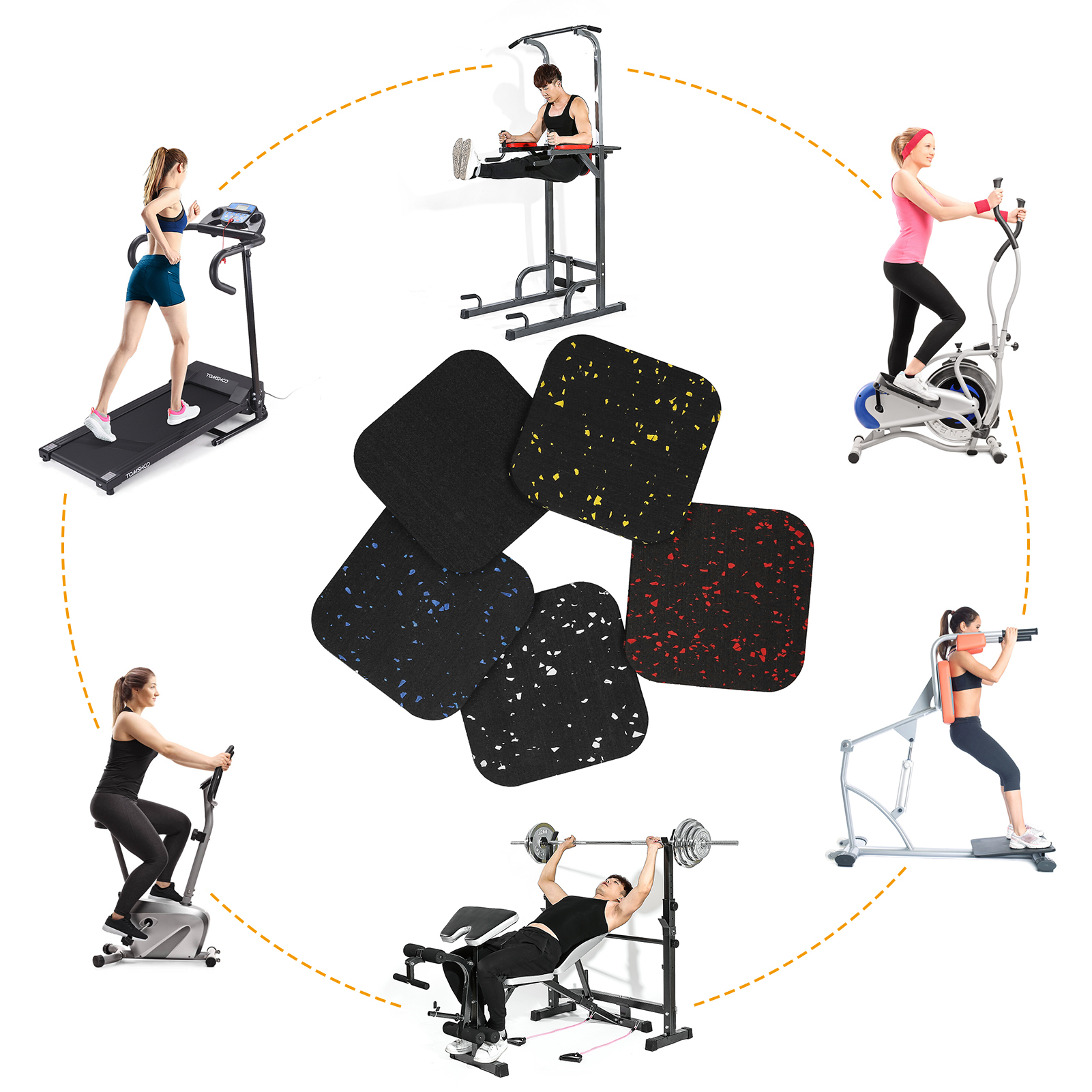 6 miếng đệm chống trượt giúp cố định cho máy chạy thể dục