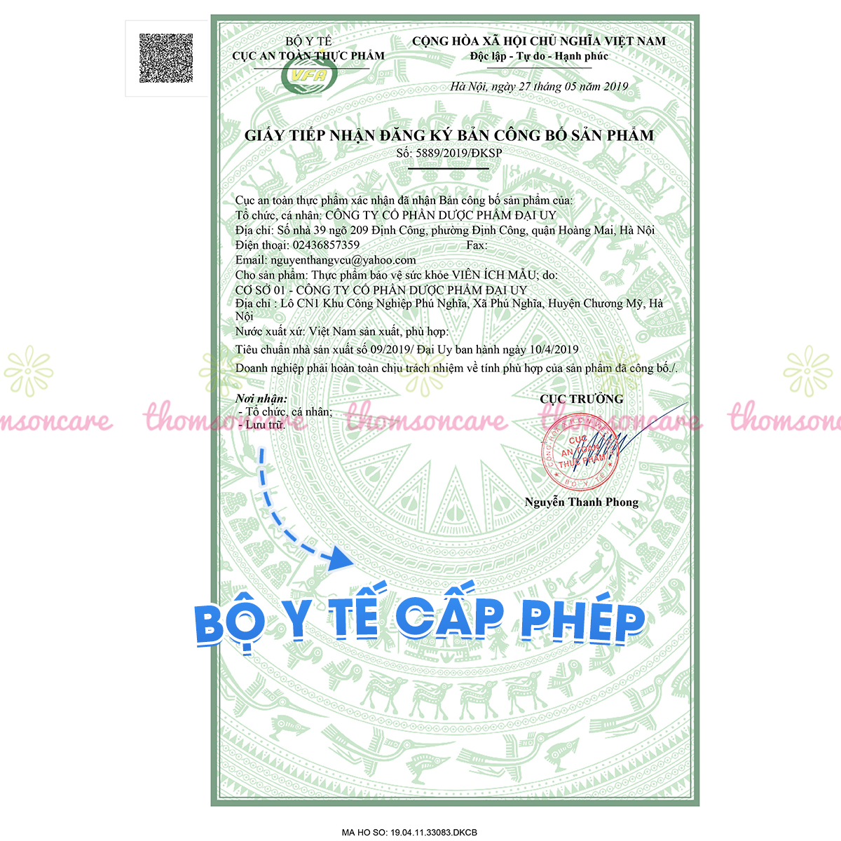 Viên uống Ích Mẫu Hộp 20 viên - Bổ huyết Điều Kinh giảm rối loạn kinh nguyệt Đ.Y