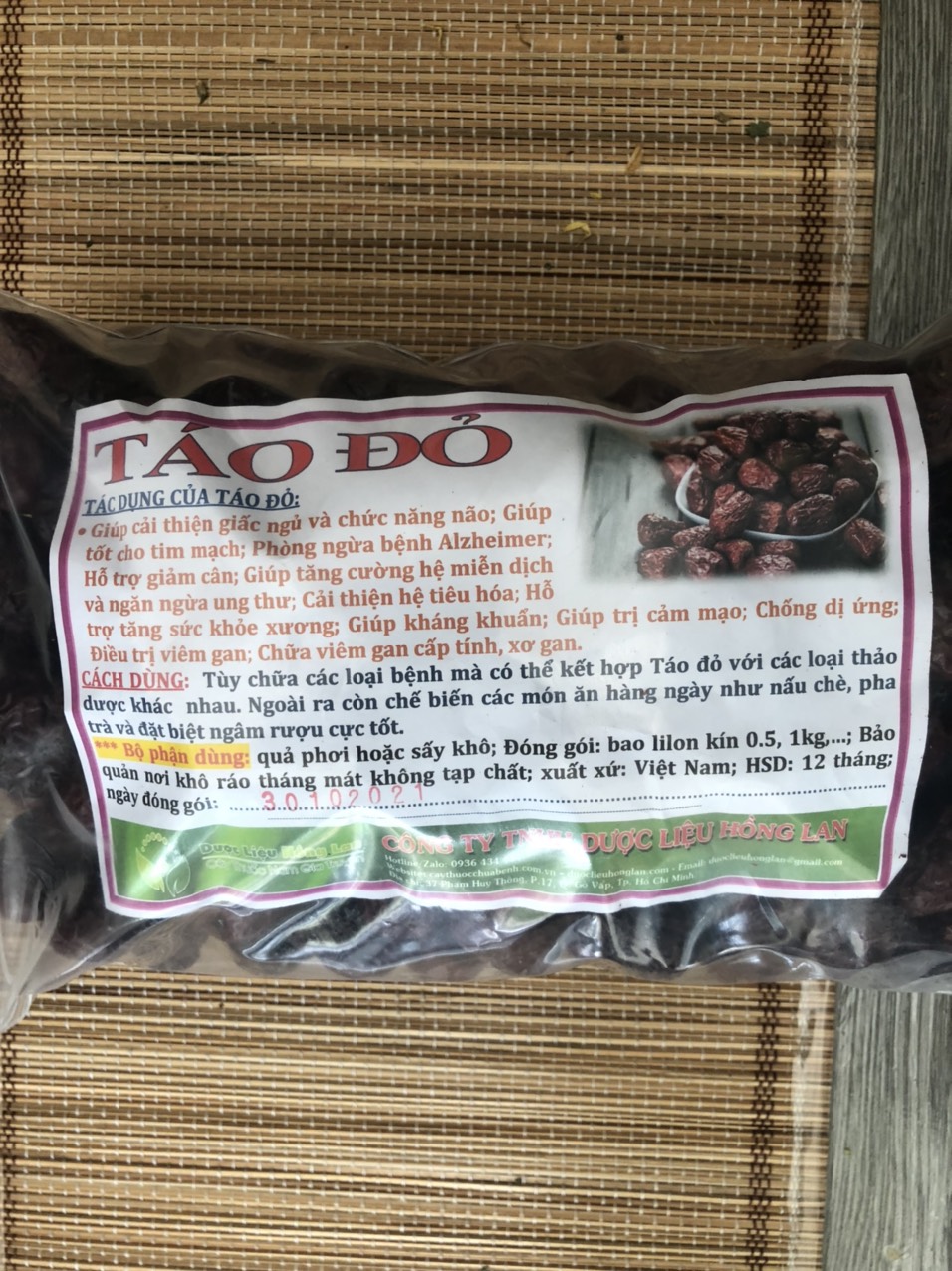 1kg Quả Táo Đỏ khô sạch