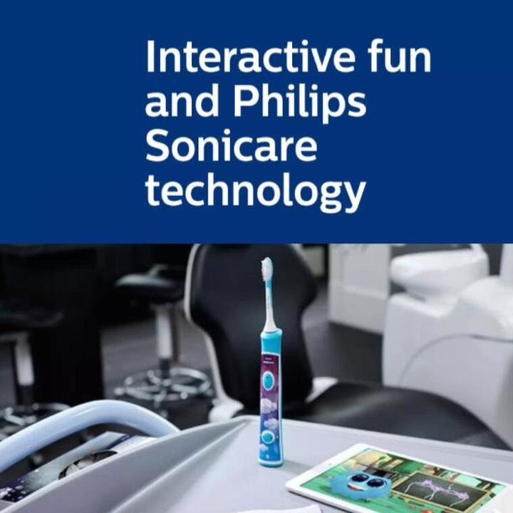 Bàn chải đánh răng điện dành cho trẻ em nhãn hiệu Philips Sonicare For Kids HX6322/04 Kết nối Bluetooth trên ứng dụng - HÀNG NHẬP KHẨU