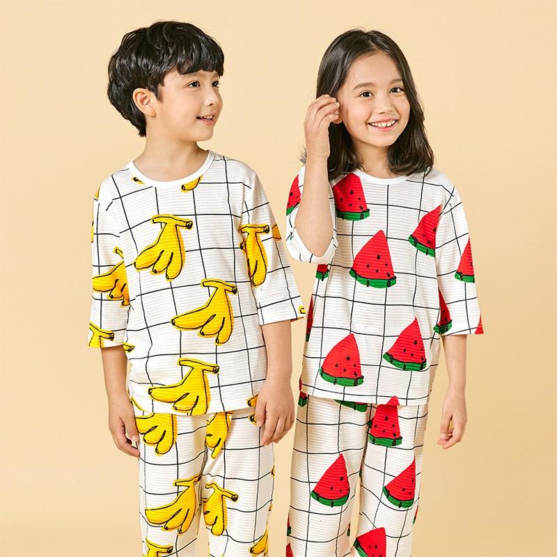 Bộ đồ lửng tay mặc nhà cotton giấy cho bé gái U2018 - Unifriend Hàn Quốc, Cotton Organic