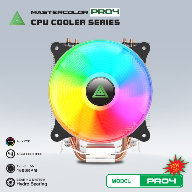 ️ Quạt Tản Nhiệt VSPTECH Cooler PRO4 LED ARGB - Giao Màu Ngẫu Nhiên -JL