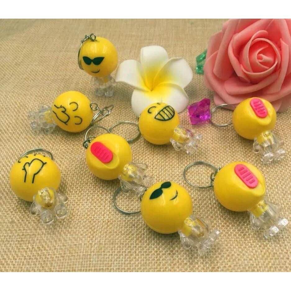 Móc khóa mặt cười Emoji có đèn phát sáng-Móc khóa mặt cười Emoji có đèn phát sáng-Móc khóa mặt cười Emoji với đèn phát s