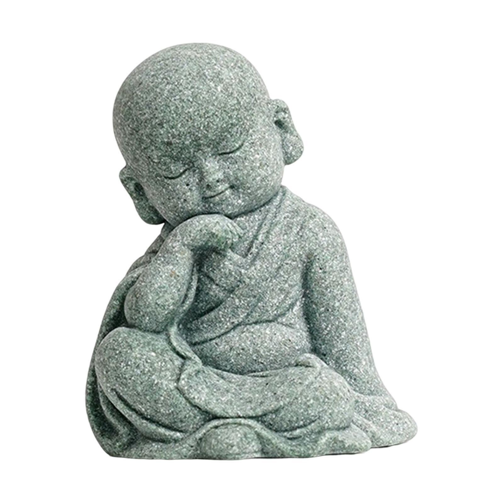 Monk Figurine Buddha Statue Sculpture Chinese Sculpture for Tabletop Car Outdoor