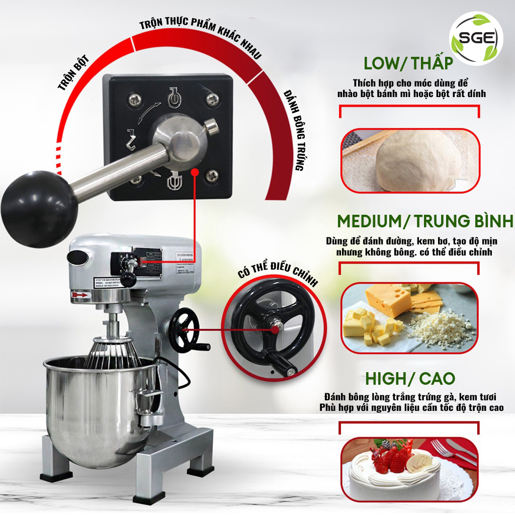 Máy Trộn Thực Phẩm, Máy Đánh Trứng, Máy Nhào Bột Em40 . Máy Dùng Cho Hộ Kinh Doanh, Gia Đình, Sản Xuất Công Nghiệp.Hàng Nhập Khẩu Chính Hãng Thailand