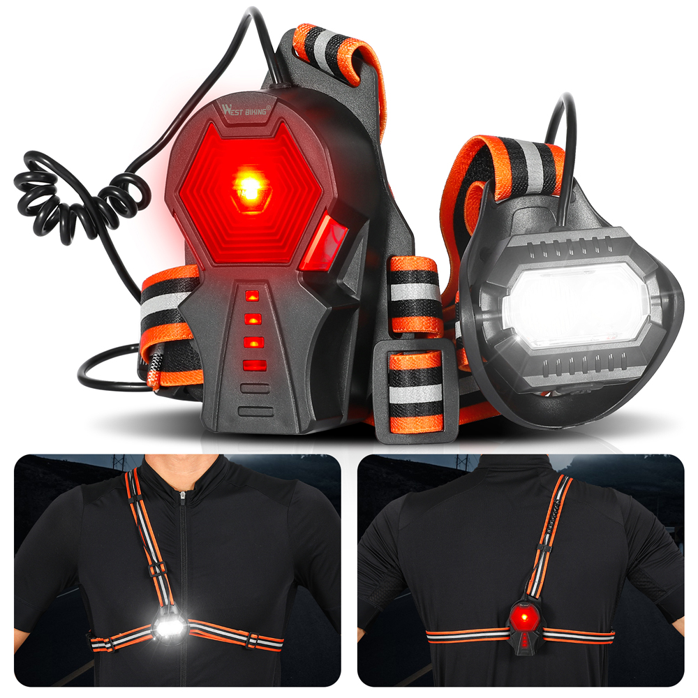 WEST BIKING Đèn thể thao ngoài trời IPX4 Đèn pin sạc USB chống nước Đèn LED ban đêm