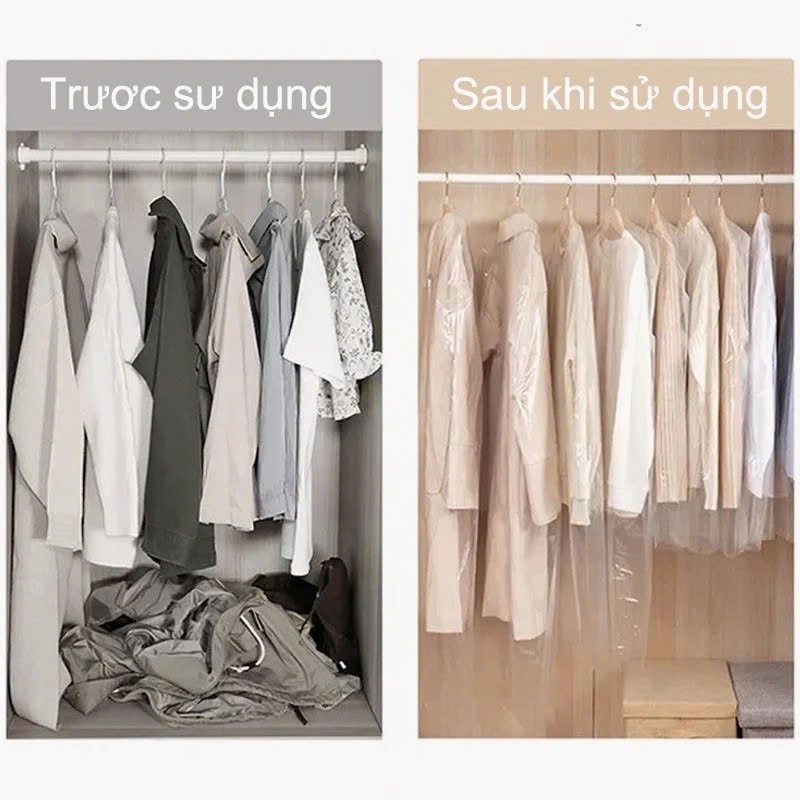 COMBO 10 Túi bọc quần áo chống bụi bẩn, nấm mốc 60x90cm