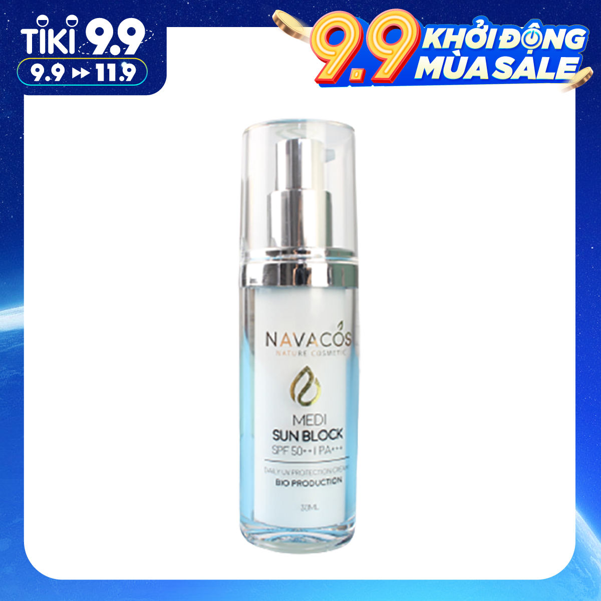 Kem chống nắng nâng tông da cấp ẩm Navacos Medi Sun Block SPF 50+/PA+++ 30ml