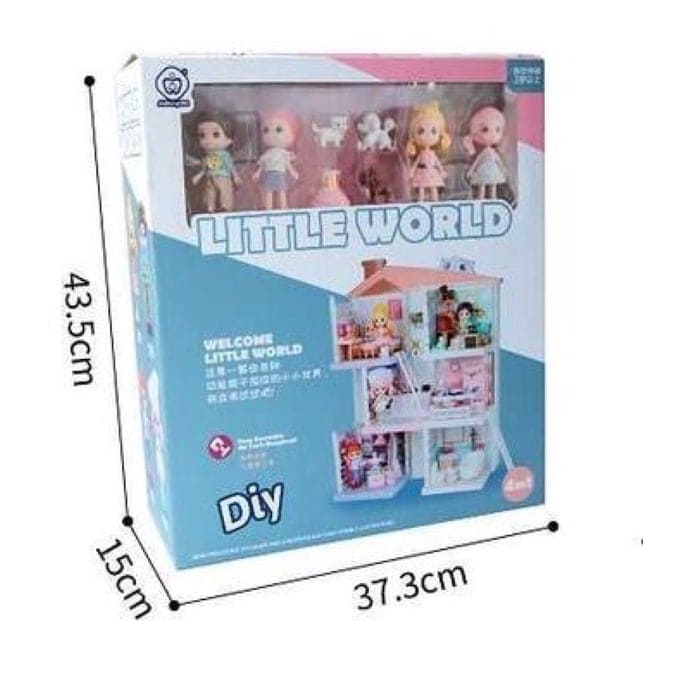 Bộ đồ chơi siêu phẩm cao cấp biệt thự ngôi nhà búp bê 3 tầng 6 phòng Little World DIY kèm đồ nội thất thiết kế sắc sảo tinh tế đến từng chi tiết cho trẻ em