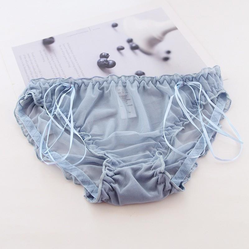 Quần lót ren mỏng phối nơ dây nhún nữ tính sexy gợi cảm S058 Sherry Store