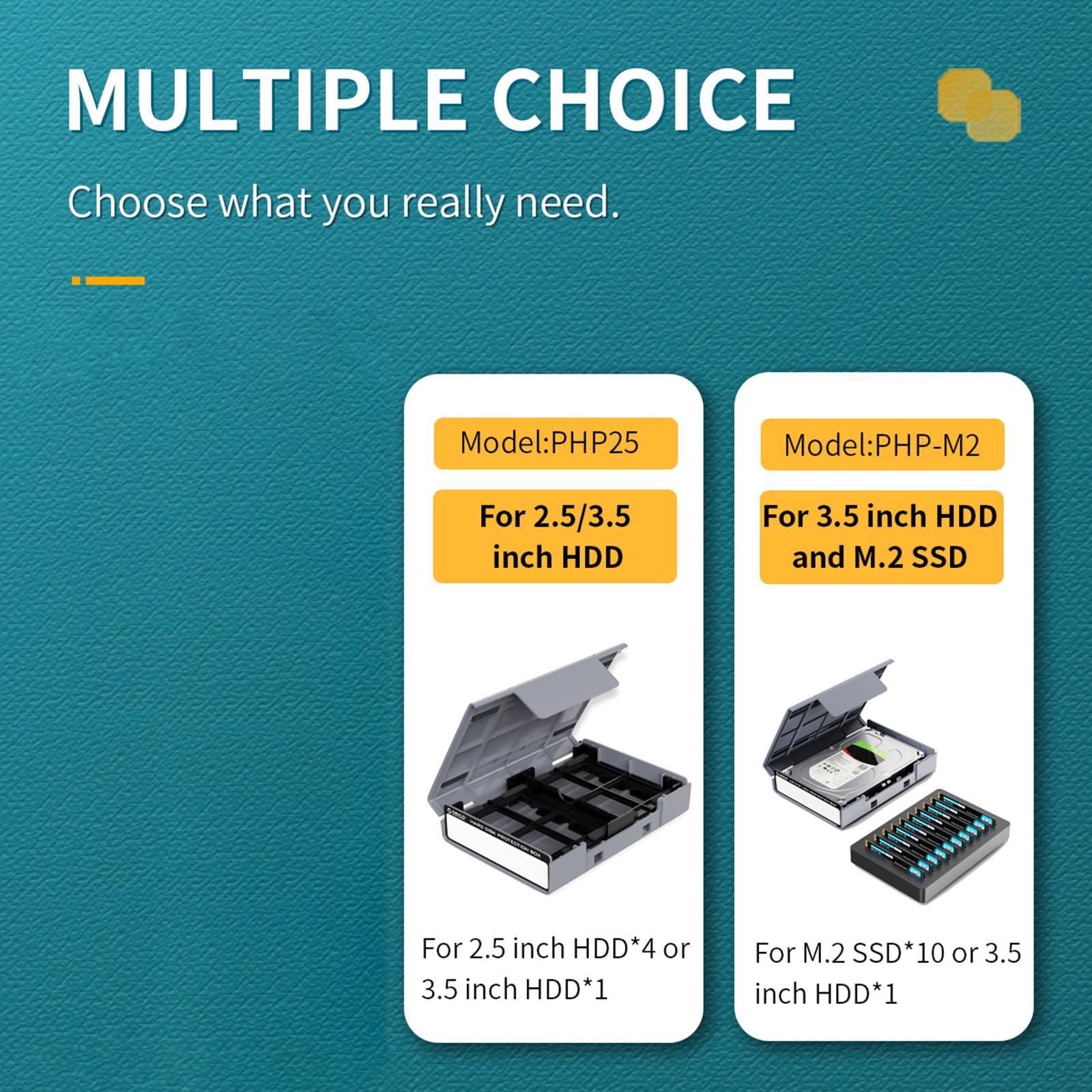 Hard Drive Case with Label Universal Portable for 3.5"/3.5" Hard Drive Disk