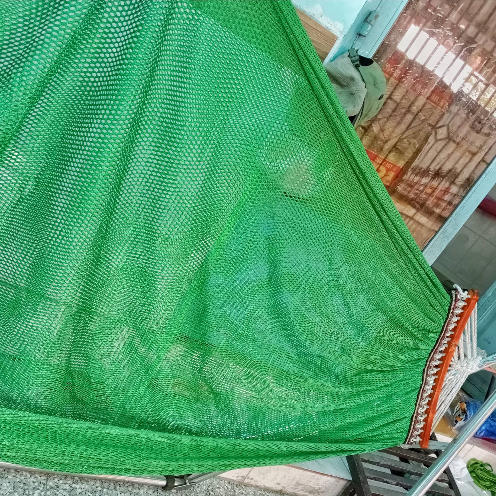 Võng Lưới Cán Gỗ 2 Lớp Chất Vải Dày Cao Cấp Dài 235cm Phù Hợp Cho Khung Lớn