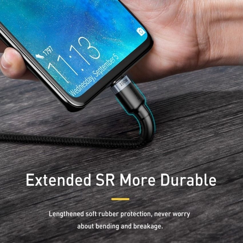 Cáp sạc Baseus sạc nhanh CATKLF-ALG 100W 5A 2m, Fast Charging TYPE C to TYPE C- Hàng Chính Hãng