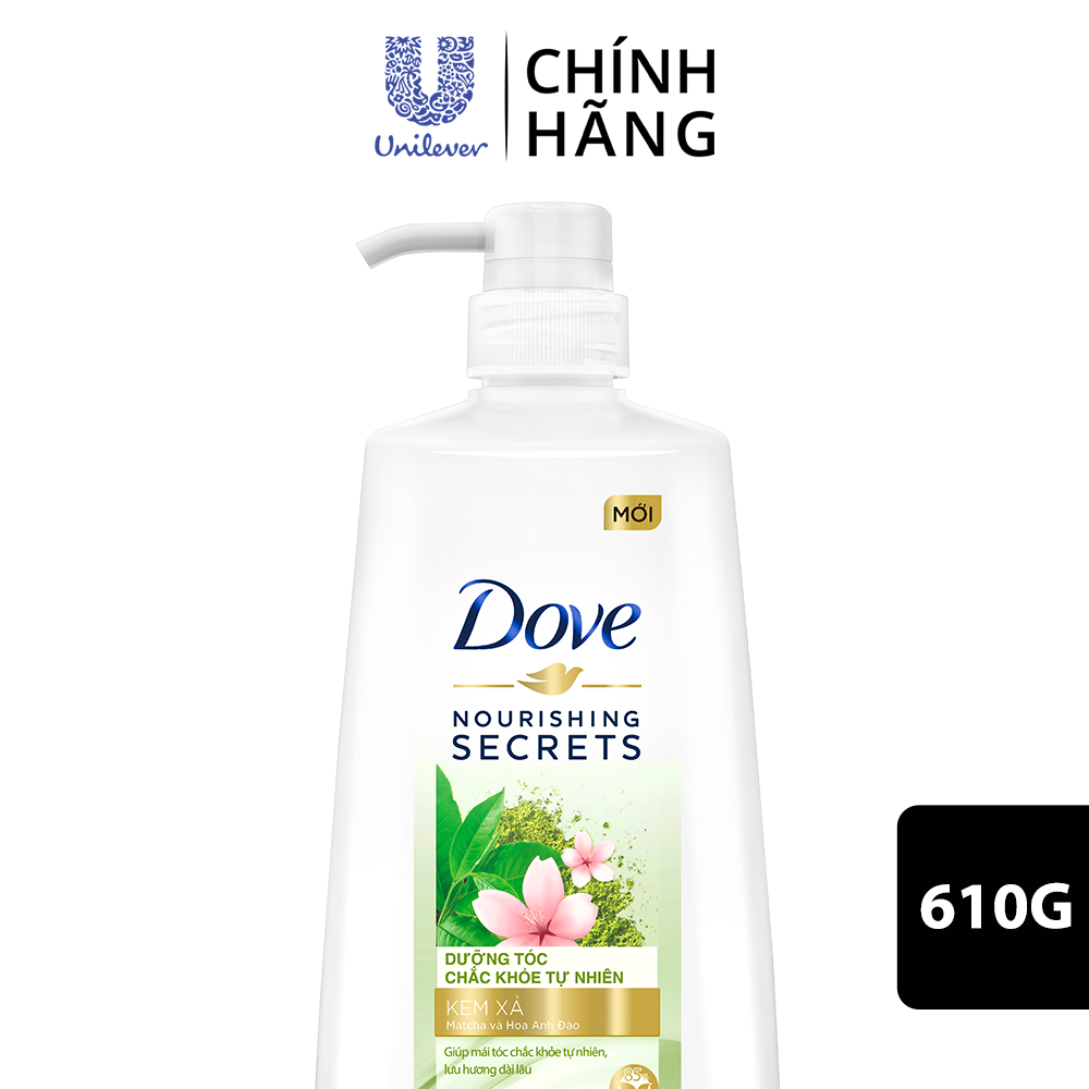 Kem xả Dove Matcha và Hoa Anh Đào - Dưỡng Tóc Chắc Khỏe Tự Nhiên 610gr