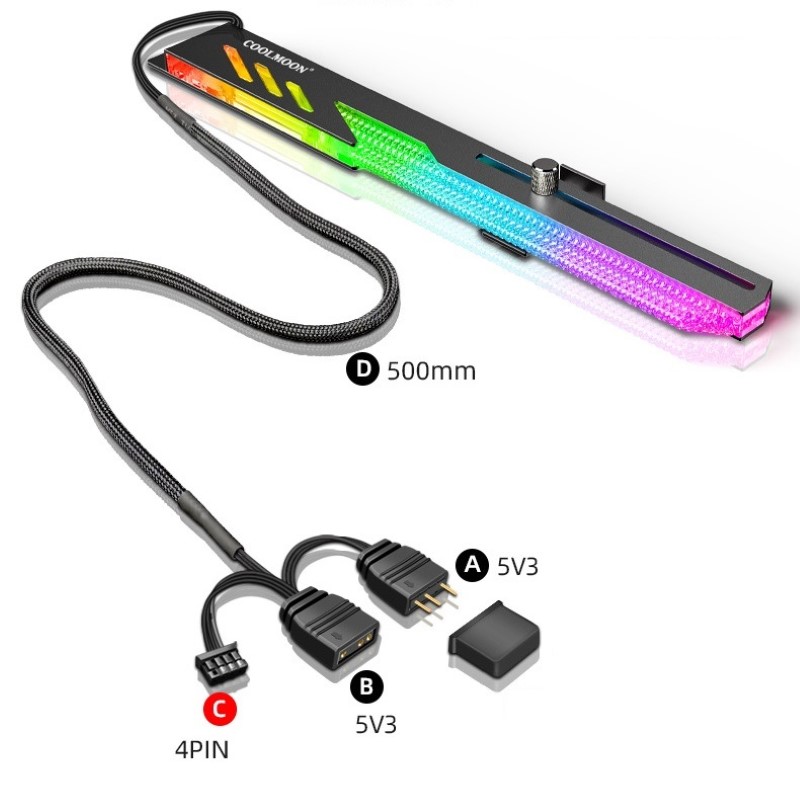 Giá đỡ Led RGB Coolmoon GT8 chống xệ cong chân cho VGA - hàng nhập khẩu