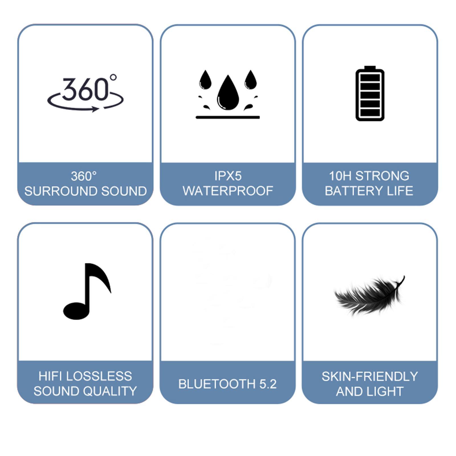 2 Set Sports Bone Conduction Headsets Bluetooth Earphones for Driving Gym