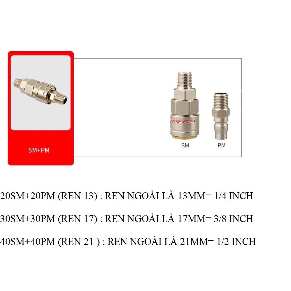 KHỚP CẮM NHANH ỐNG HƠI MÁY NÉN KHÍ LOẠI TỰ ĐỘNG XỊN