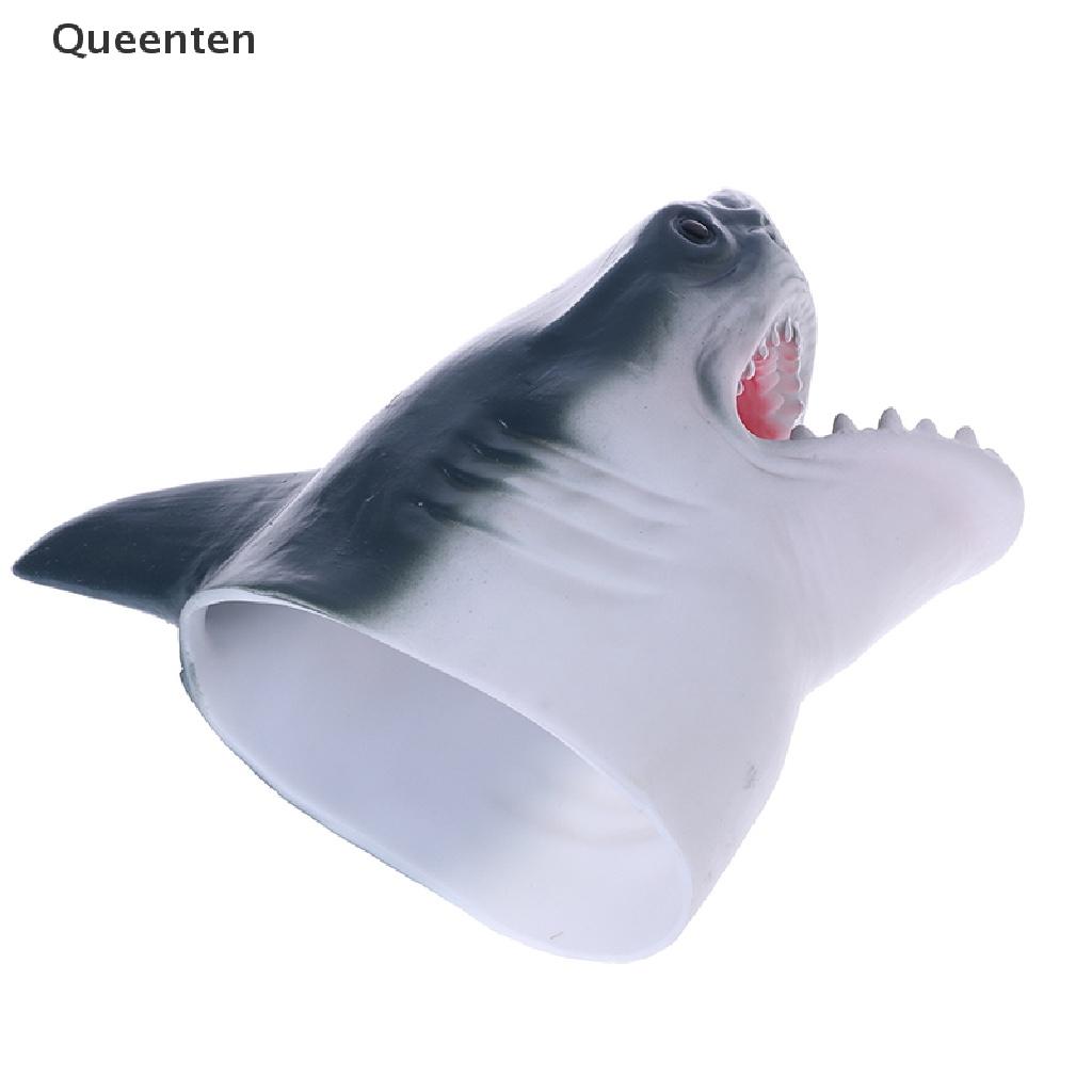 Queenten Shark Arm Glove Hand Puppet Toy Soft Rubber Shark Glove Interactive Toy  VN