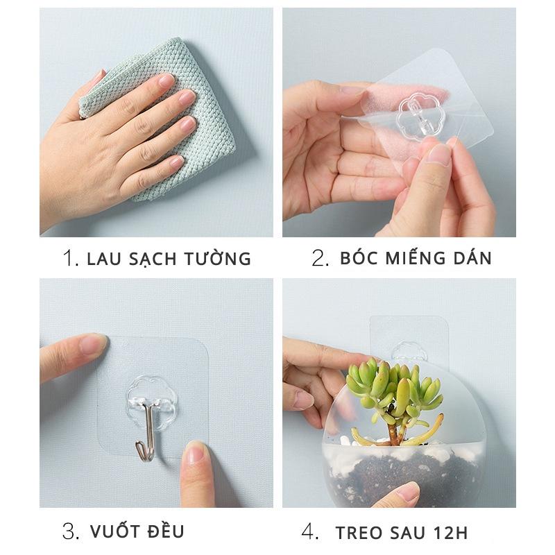 Chậu trồng hoa treo tường bình hoa nhựa treo tường chậu trồng cây dán tường babo (TG22)