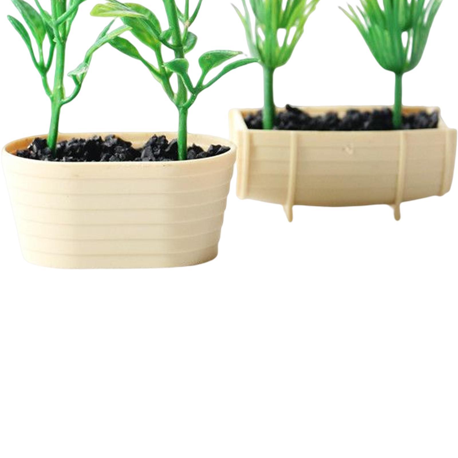 2 Pieces Dollhouse Plants Tiny Fake Greenery for Mini House Model Micro Landscape