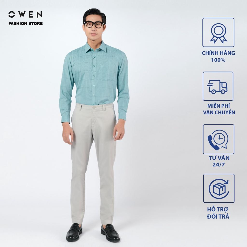 Áo Sơ mi Owen nam dài tay dáng Regular sợi Tre mềm mịn mát Mã AR220795DT