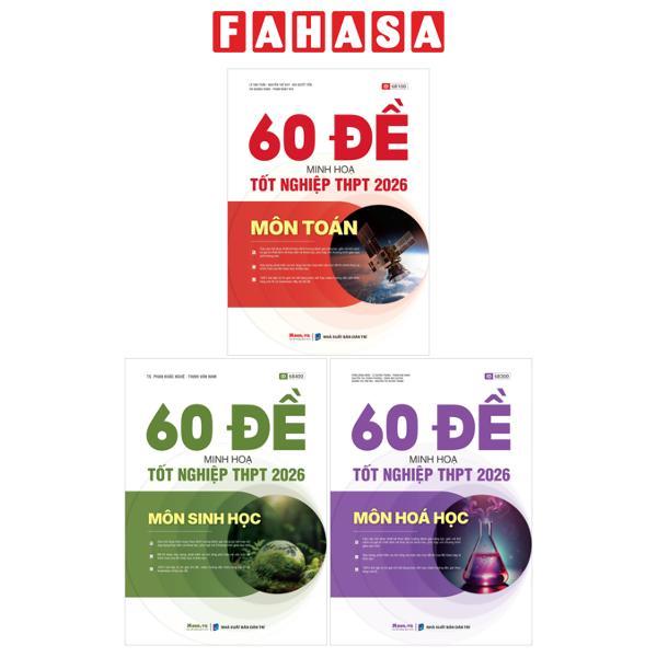 Sách - Combo Sách Đề Minh Họa Tốt Nghiệp THPT 2026 - Khối B - Toán + Hóa Học + Sinh Học (Bộ 3 Cuốn)
