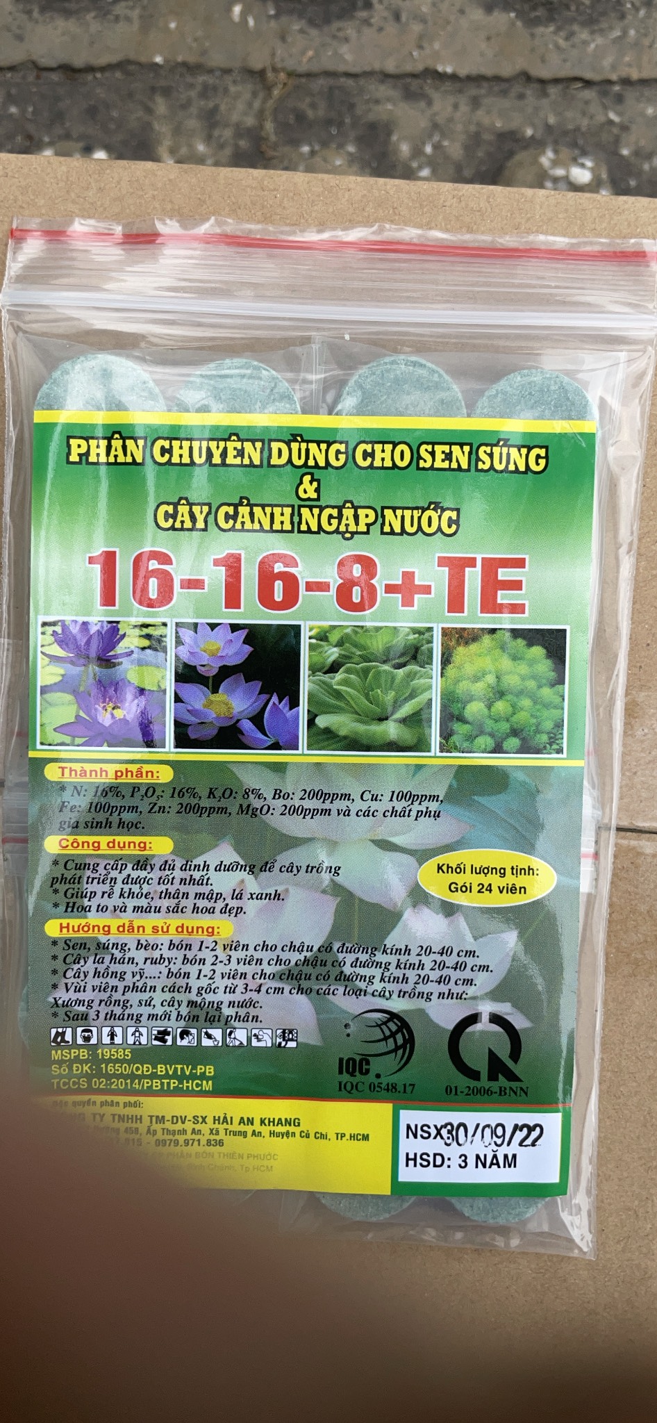 Phân Bón Sen Súng và cây ngập nước Thế Hệ Mới Hàm Lượng Cao 16-16-8