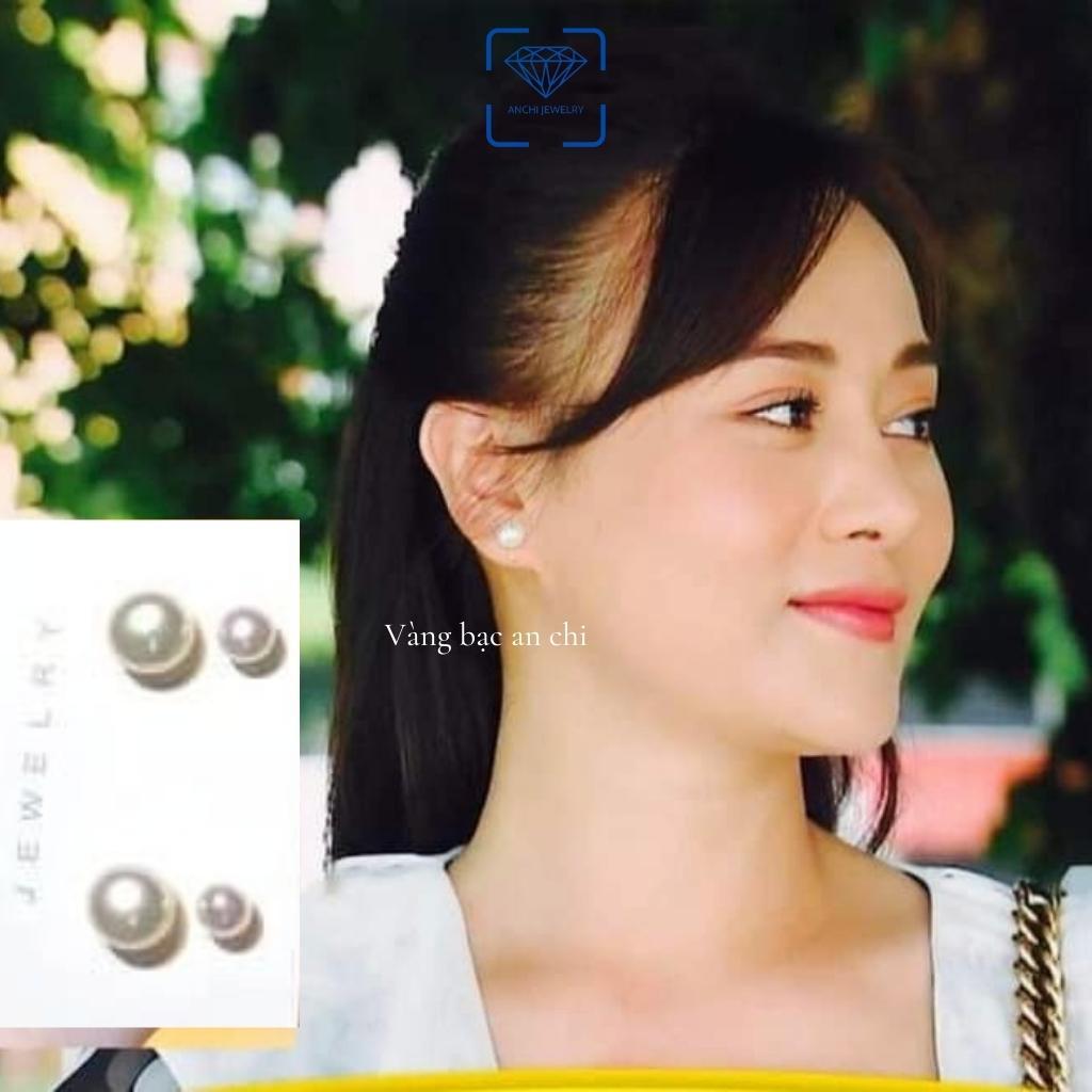 Bộ trang sức trai thật 8ly gồm vòng tay - vòng cổ chocker - bông tai, khóa chốt chất liệu bạc. Trang sức Anchi