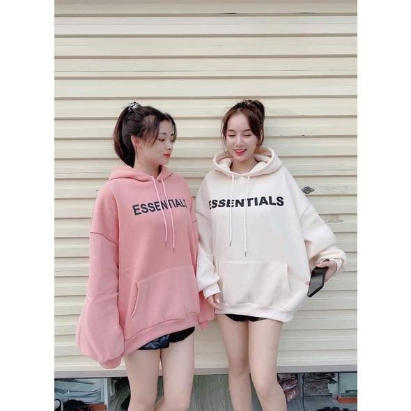 Áo Hoodies Nỉ Essentials chất nỉ cotton dày đẹp unisex dành cho nữ