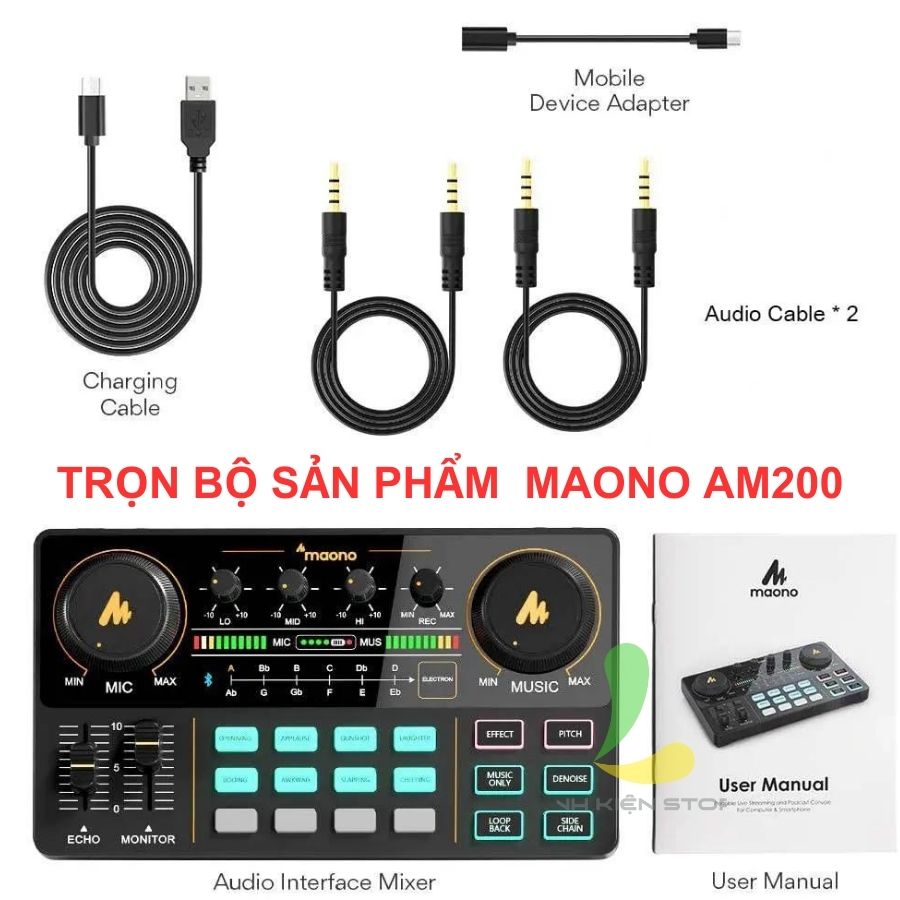 Maono AM200 Sound Card - Bàn Trộn Âm Thanh Cho Thu Âm, Livestreams, Podcast - Hàng chính hãng
