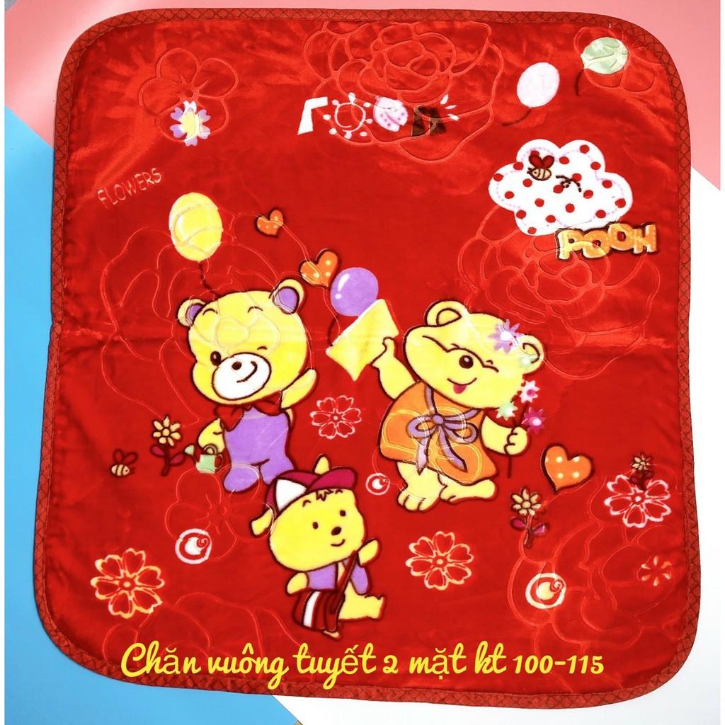 Chăn tuyết VUÔNG  hai lớp 3D cho bé kích thước 100-115cm