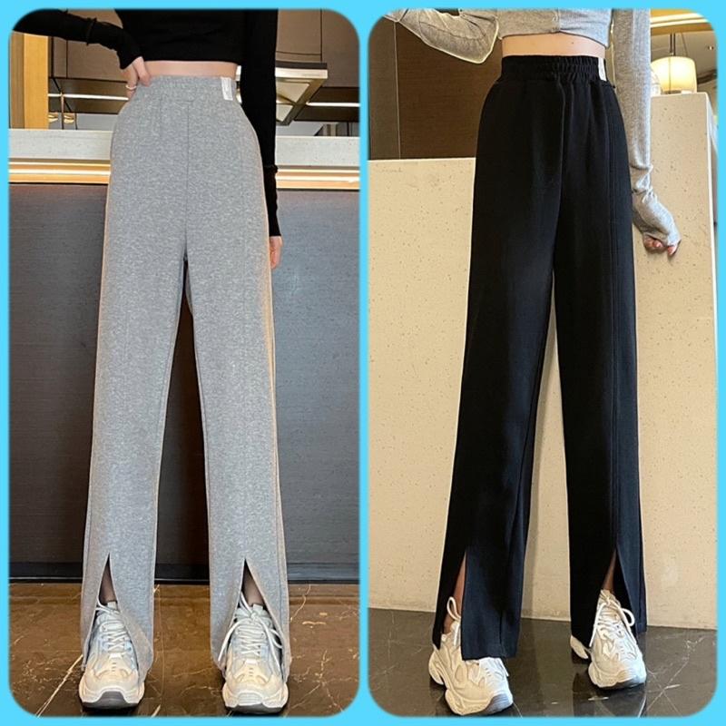 -Quần ống rộng thể thao nữ cạp cao hợp thời trang hàng QCCC