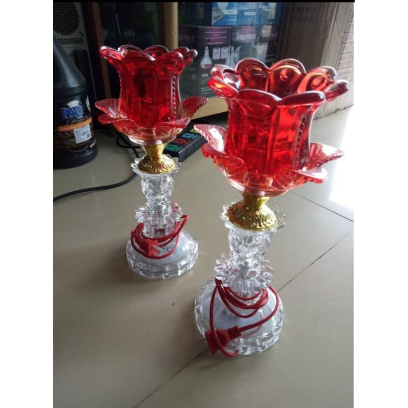 Combo 2 Đèn thờ hoa ly loại 1 bông cao 35cm