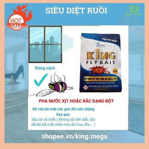 Diệt ruồi vàng - Siêu hiệu quả diệt ruồi nhanh - An toàn tuyệt đối( Gói 20g Trắng xanh) - King Fly Bait