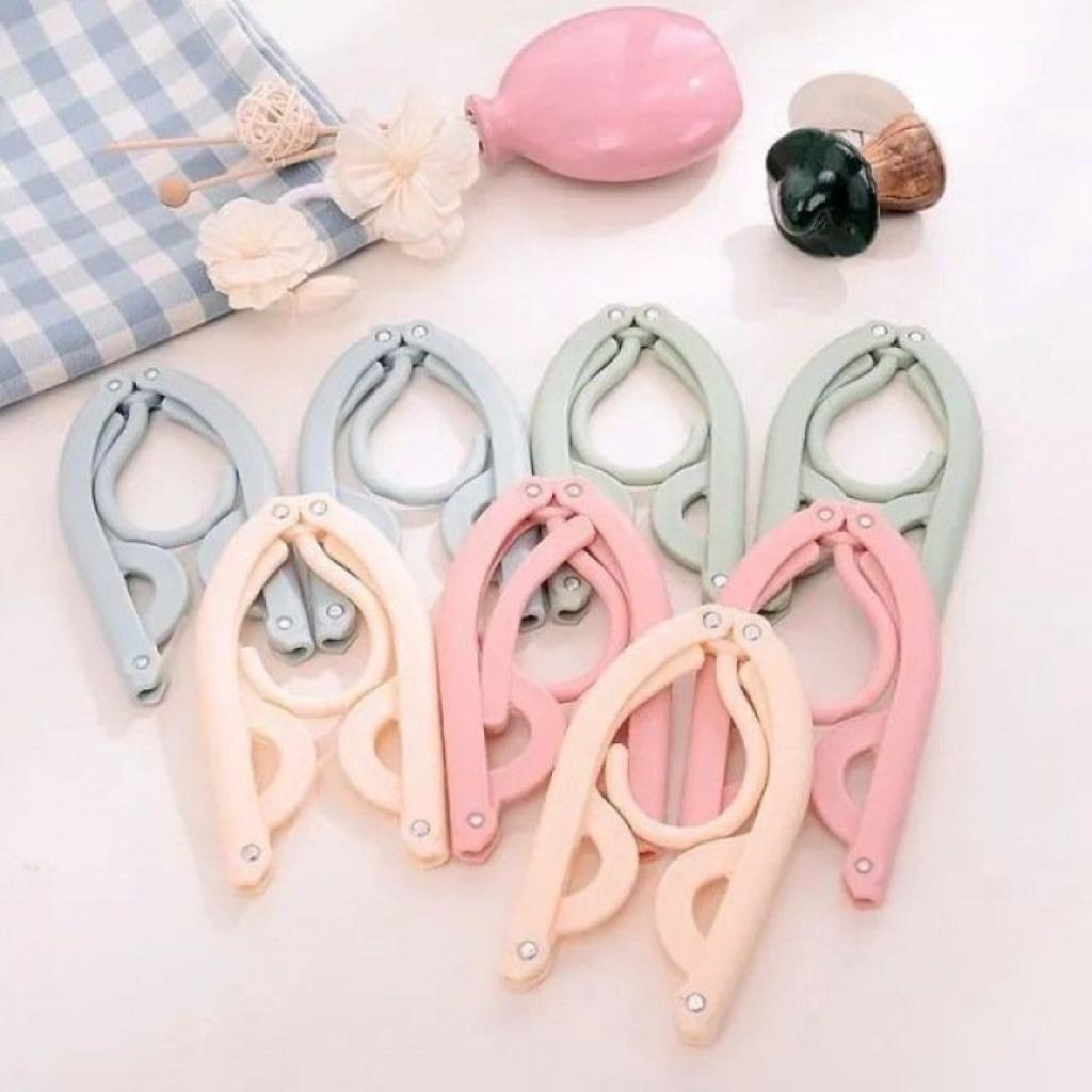 Móc treo phơi quần áo tất vớ du lịch gấp gọn đa năng tiện lợI mini có rãnh chống trượt