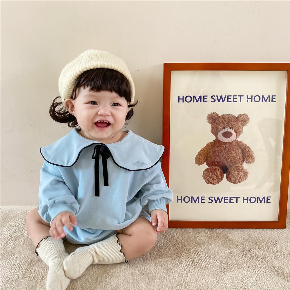 2021 Thu Mới Cotton Bé Gái Quần Áo Bộ Sơ Sinh Bé Gái Cổ Bẻ Áo + Nhựa PP Quần Short 2 Chiếc bộ Trẻ Em Trang Phục Thường Nhật