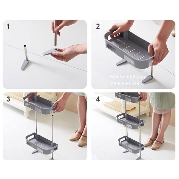 KỆ GÁC PHÒNG TẮM EUROHOME TRẮNG - XÁM