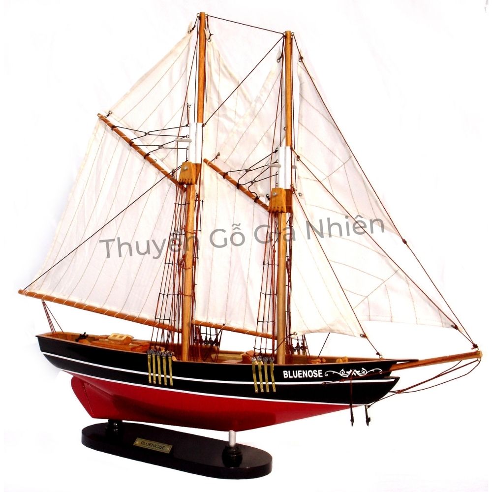 Mô Hình Thuyền Gỗ Phong Thủy Dạng Thuyền Buồm BLUENOSE PAINTED Chính Hãng Hàng Xuất Khẩu Chất Lượng Cao