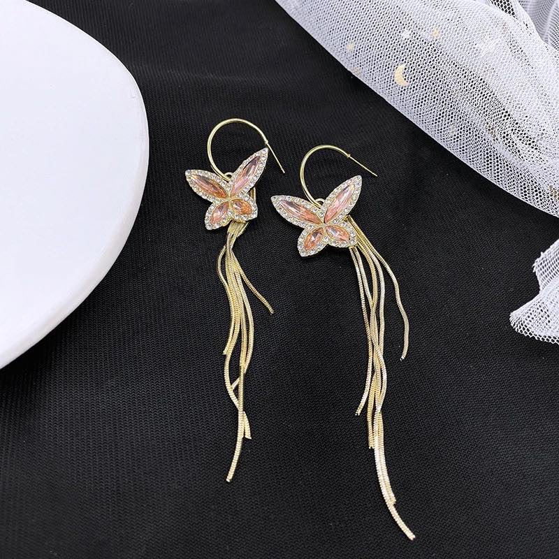 Earrings đeo tai nữ hình bướm gắn đá cao cấp