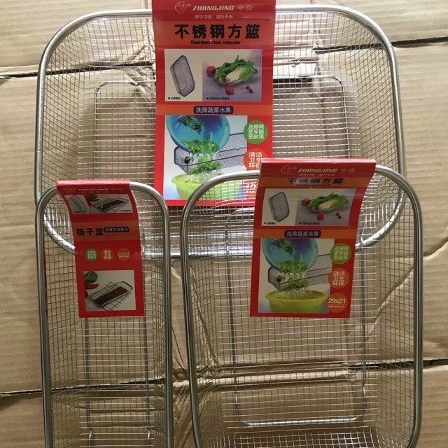 Combo bộ 3 cái rổ inox dạng lưới