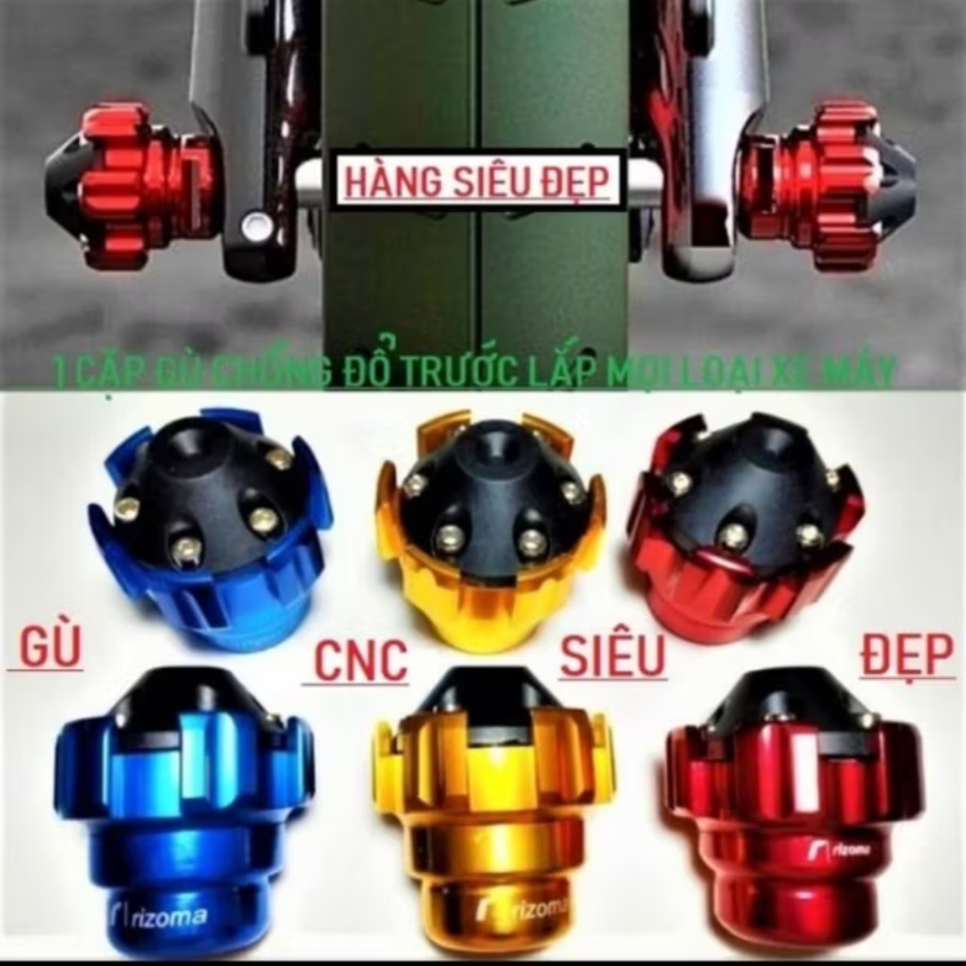 BỘ 2 CÁI ĐẦU GÙ CHỐNG ĐỔ BÁNH TRƯỚC XE MÁY KHÍA CỰC ĐẸP