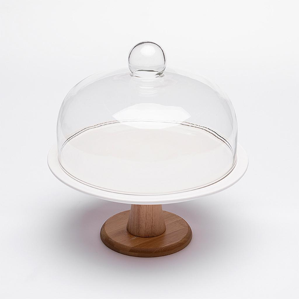 Glass Cover Serving Tray Cake Stand Plate for Birthday Party Muffin Appetizer Bread Fruit Decor