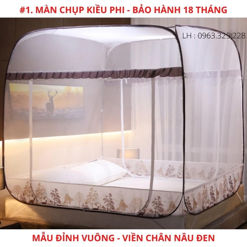 Màn chụp tự bung người lớn đỉnh vuông Kiều Phi - Mùng chụp ngủ xếp gấp gọn thông minh cao cấp