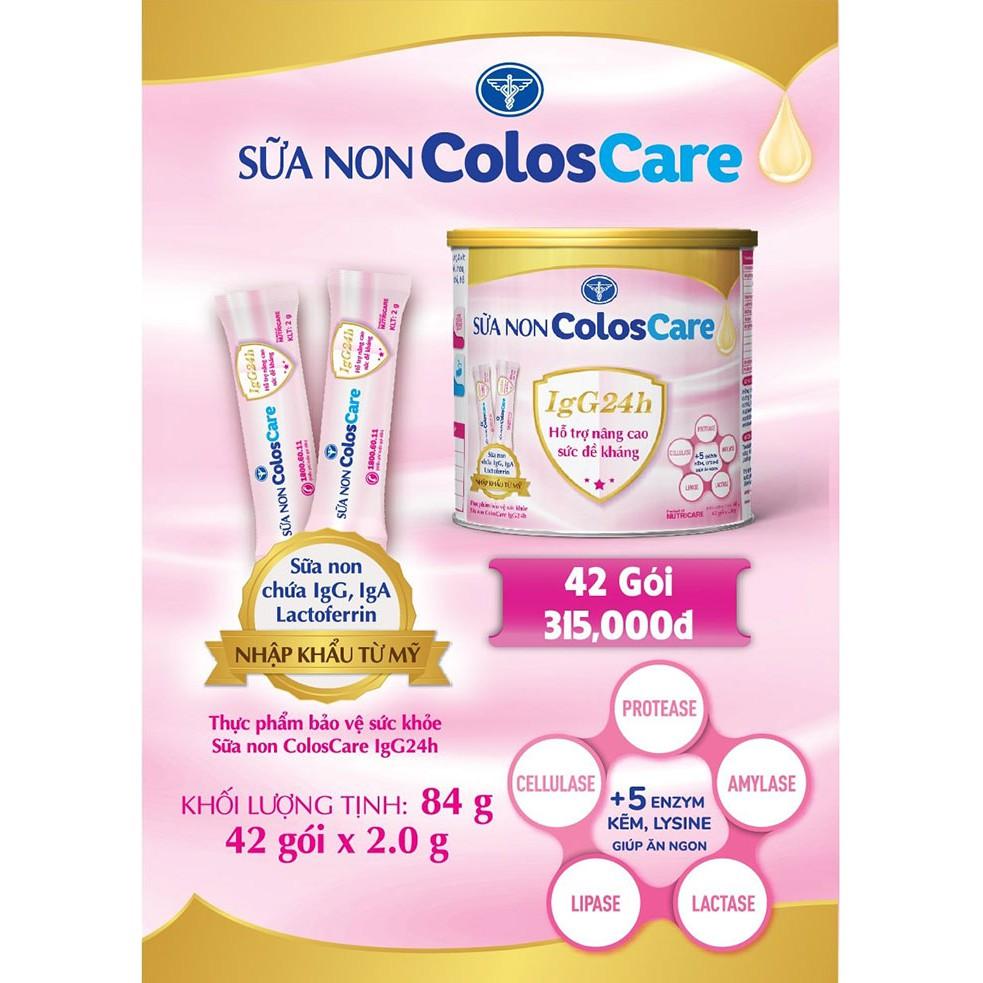 Sữa non Nutricare ColosCare IgG24h - Hỗ trợ nâng cao sức đề kháng (42 gói - 84g)