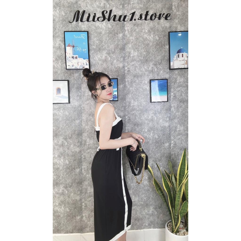 Set Bộ đồ hai mảnh nữ Tương phản áo hai dây kèm chân váy dài ôm body thanh lịch