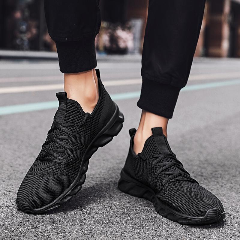 Giày chạy bộ unisex Phụ nữ nhẹ theo thời trang thoáng khí đi bộ sneaker bình thường cho nam giới Color: Black Shoe Size: 41