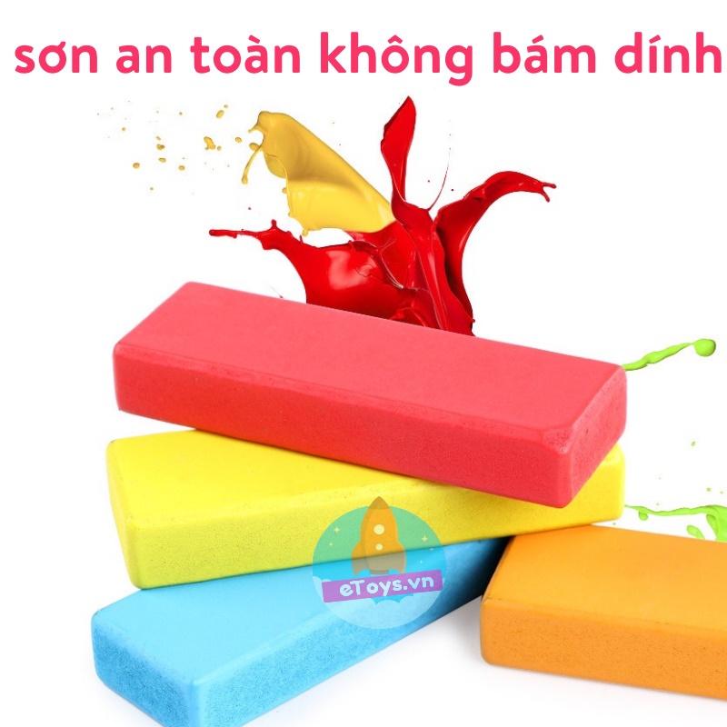 Trò chơi rút gỗ cho bé 48 thanh màu cỡ lớn gỗ mịn đẹp -Domino màu(kèm xúc xắc)